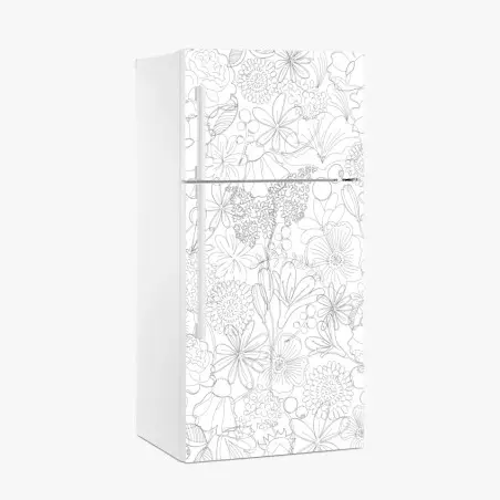 Pegatina para frigorífico diseño floral en líneas delicadas – Pixers®