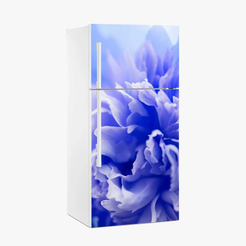 Pegatina para frigorífico flor azul abstracta en primer plano