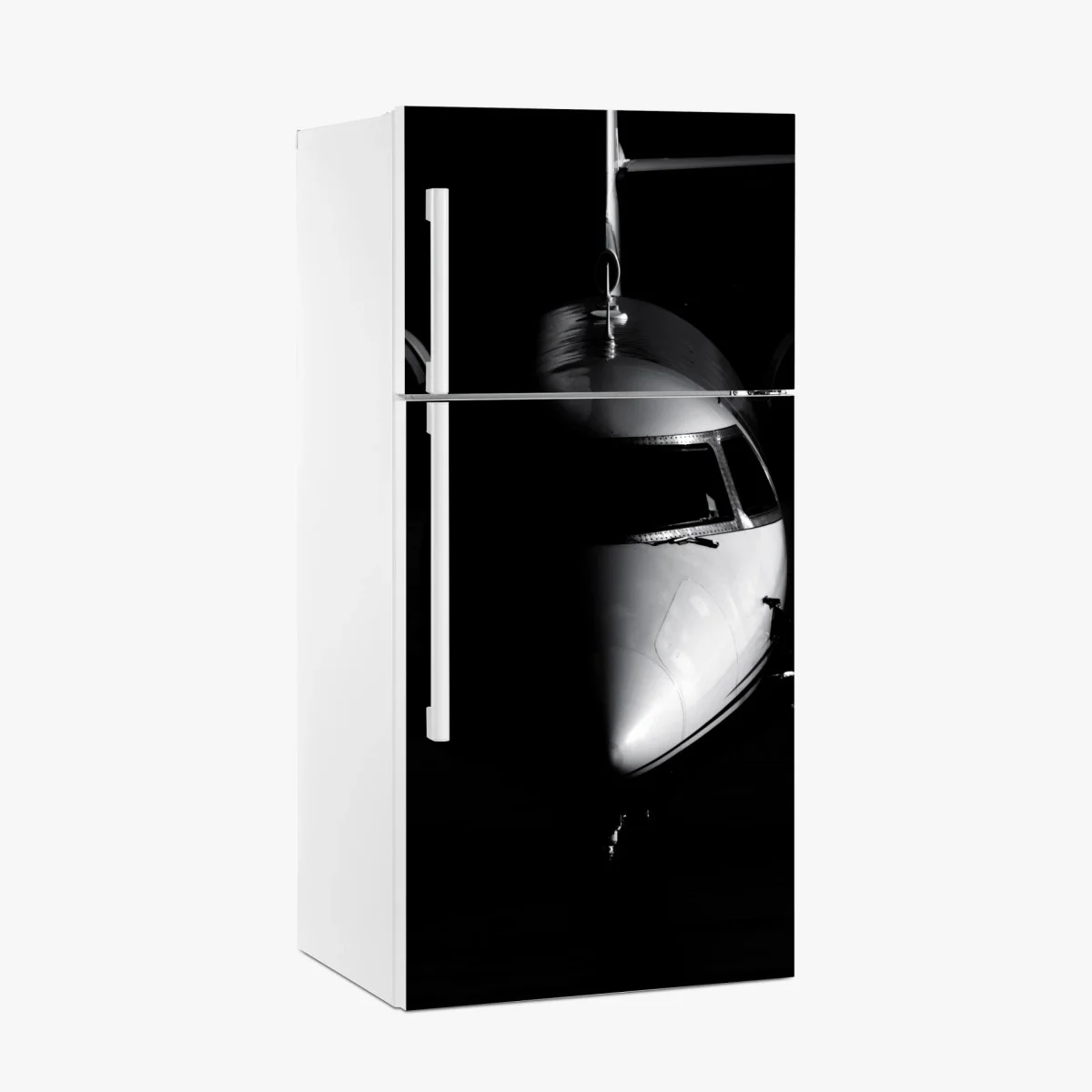 Pegatina para frigorífico perfil frontal minimalista de avión en blanco y negro – Pixers® Pegatina para frigorífico perfil frontal minimalista de avión en blanco y negro – Pixers®