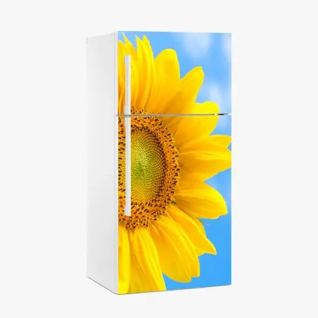 Pegatina para frigorífico girasol brillante contra cielo azul – Pixers®