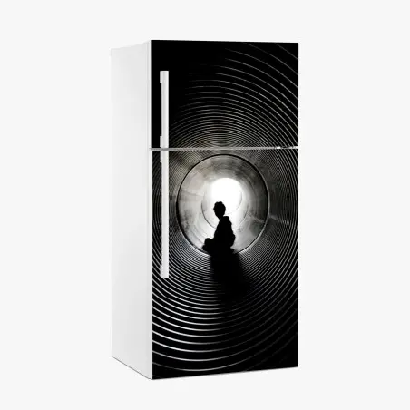 Pegatina para frigorífico silueta en el túnel de luz – Pixers®