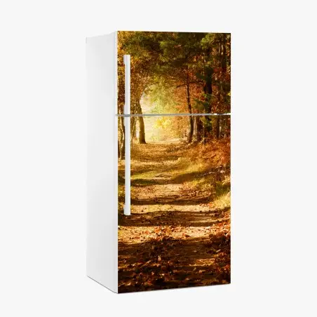 Pegatina para frigorífico sendero otoñal entre árboles – Pixers®