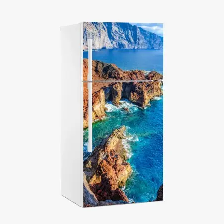 Pegatina para frigorífico acantilados volcánicos en Punta Teno, Tenerife – Pixers®