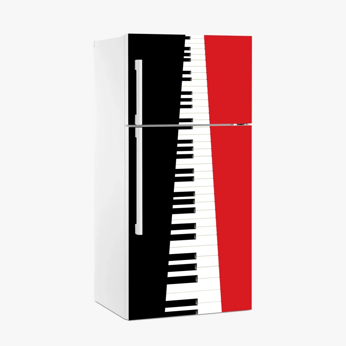 Pegatina para frigorífico teclado de piano en diagonal sobre fondo rojo y negro – Pixers® Pegatina para frigorífico teclado de piano en diagonal sobre fondo rojo y negro – Pixers®