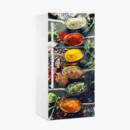 Pegatina para frigorífico especias y hierbas: explosión de color culinario – Pixers®