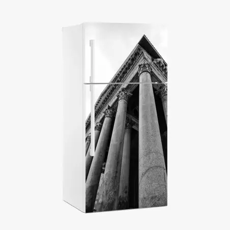 Pegatina para frigorífico fachada monumental del Panteón de Roma en blanco y negro – Pixers®