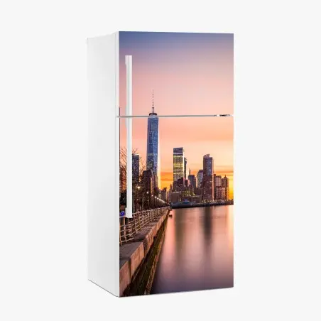 Pegatina para frigorífico atardecer sobre Lower Manhattan – Pixers®