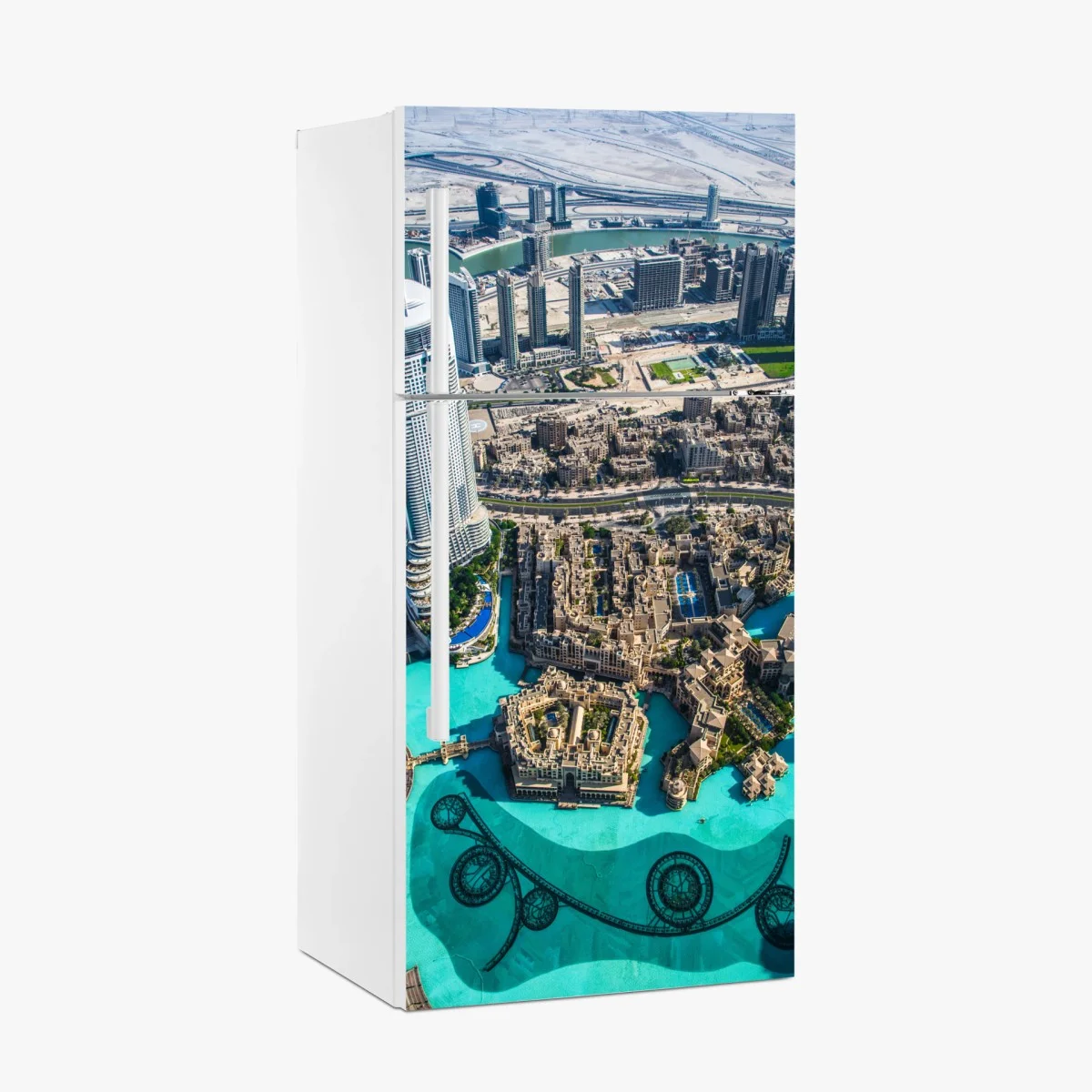 Pegatina para frigorífico panorámica aérea de Dubai y su lago urbano – Pixers® Pegatina para frigorífico panorámica aérea de Dubai y su lago urbano – Pixers®