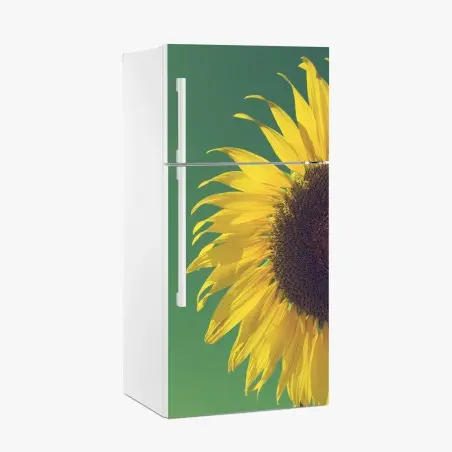Pegatina para frigorífico girasol retro sobre cielo azul – Pixers®