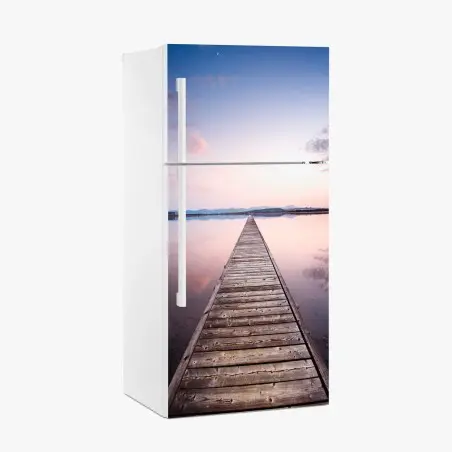 Pegatina para frigorífico muelle hacia el horizonte al atardecer – Pixers®