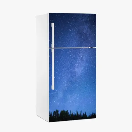 Pegatina para frigorífico cielo estrellado sobre el bosque – Pixers®