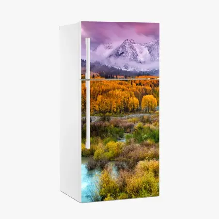 Pegatina para frigorífico amanecer rosa sobre East Beckwith Mountain en Kebler Pass, Colorado – Pixers®