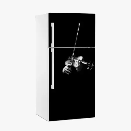 Pegatina para frigorífico manos tocando violín en blanco y negro – Pixers®