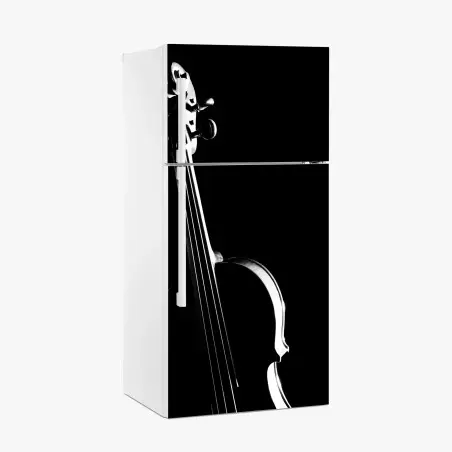 Pegatina para frigorífico silueta de violín en blanco y negro – Pixers®