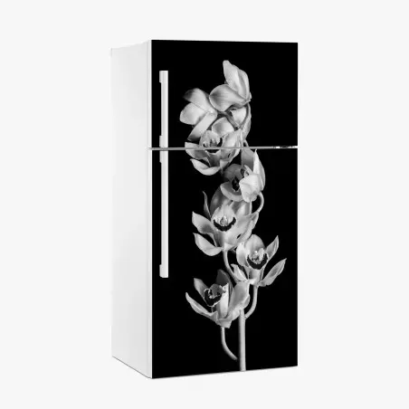 Pegatina para frigorífico ramillete de orquídeas en blanco y negro – Pixers®