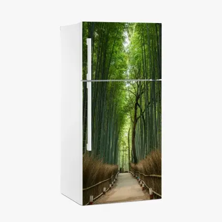 Pegatina para frigorífico sendero en bosque de bambú – Pixers®