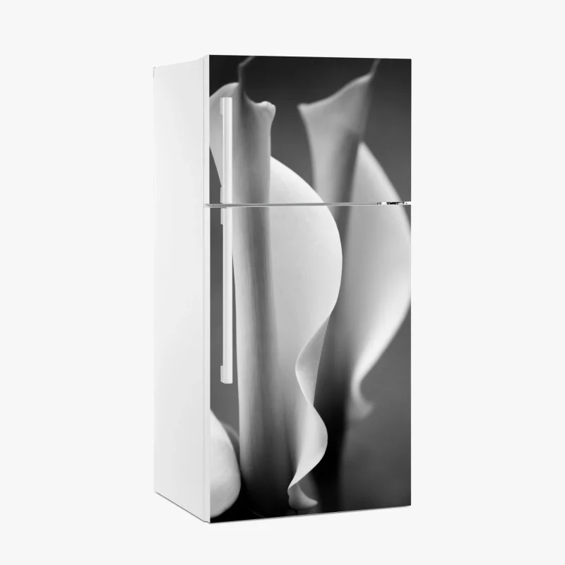 Pegatina para frigorífico calas minimalistas en blanco y negro