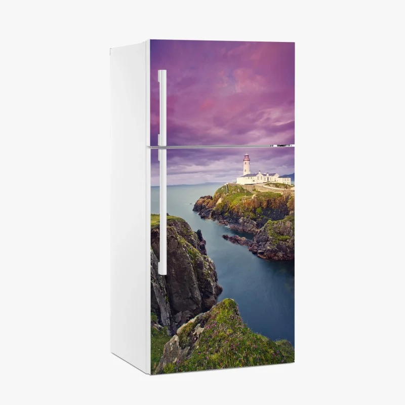 Pegatina para frigorífico faro solitario al atardecer