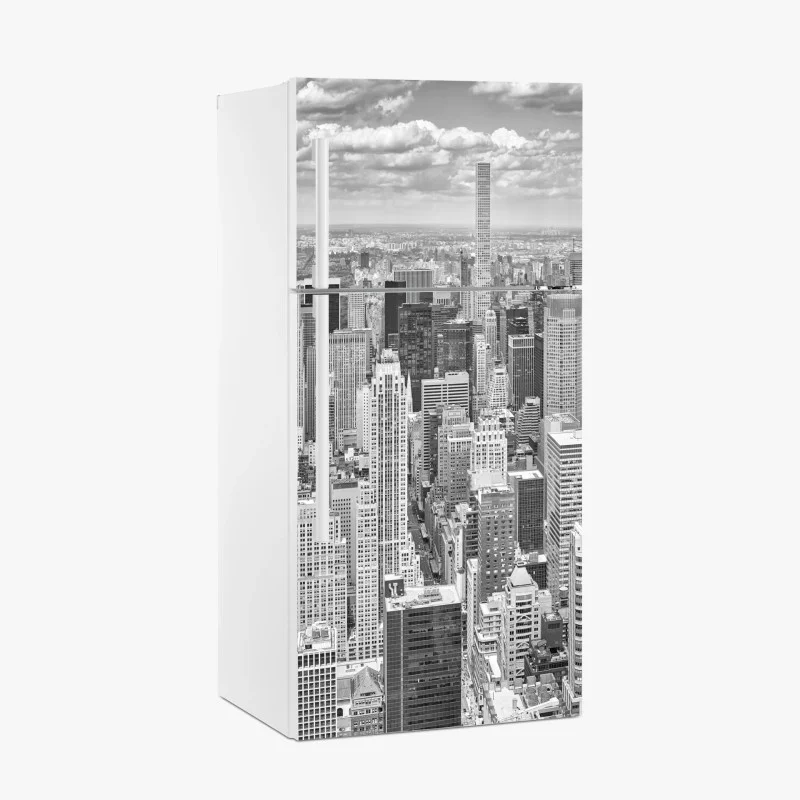 Pegatina para frigorífico panorama en blanco y negro de Nueva York