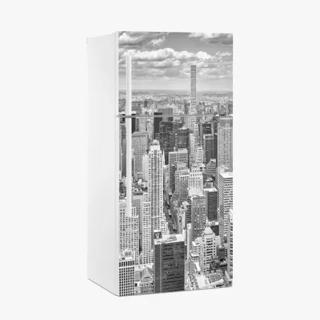 Pegatina para frigorífico panorama en blanco y negro de Nueva York – Pixers®
