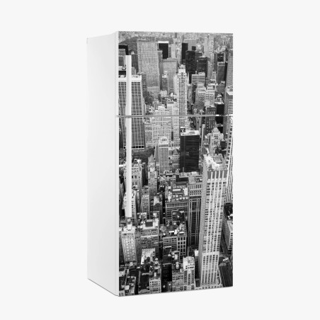 Pegatina para frigorífico mural panorámico de Nueva York en blanco y negro – Pixers®