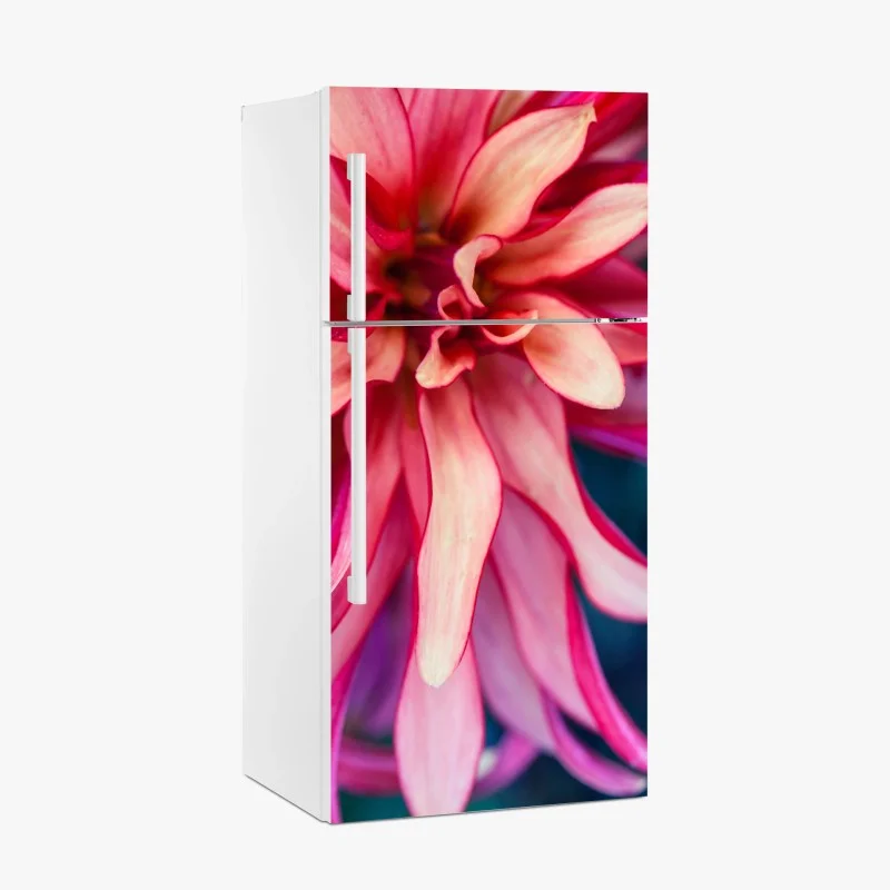 Pegatina para frigorífico flor abstracta en tonos rosa y coral