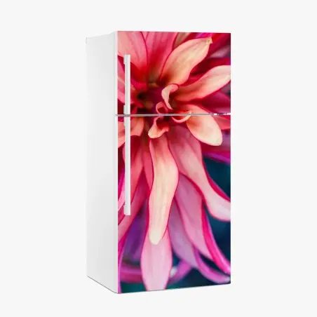 Pegatina para frigorífico flor abstracta en tonos rosa y coral – Pixers®