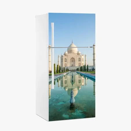 Pegatina para frigorífico reflejo sereno del Taj Mahal al amanecer – Pixers®