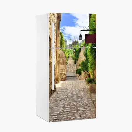 Pegatina para frigorífico calle empedrada rústica en Les Baux de Provence – Pixers®