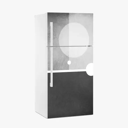 Pegatina para frigorífico arte geométrico minimalista en escala de grises – Pixers®
