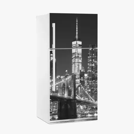 Pegatina para frigorífico nocturno de Brooklyn y Manhattan – Pixers®
