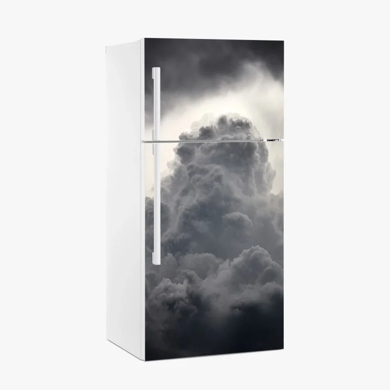Pegatina para frigorífico nubes dramáticas en blanco y negro