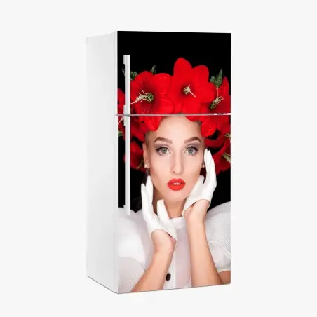 Pegatina para frigorífico retrato floral de elegancia moderna – Pixers®