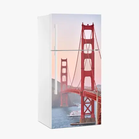 Pegatina para frigorífico panorámica del puente Golden Gate en San Francisco – Pixers®