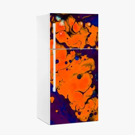 Pegatina para frigorífico explosión de color naranja y morado – Pixers®
