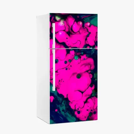 Pegatina para frigorífico explosión fucsia: composición abstracta psicodélica – Pixers®