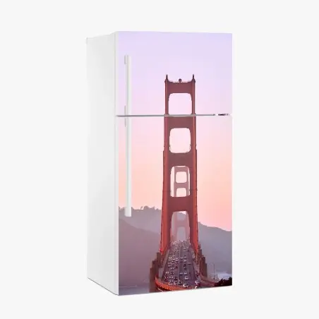 Pegatina para frigorífico impresionante puente Golden Gate al atardecer – Pixers®