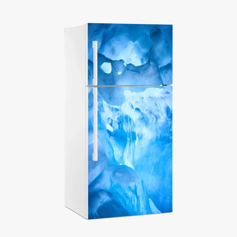 Pegatina para frigorífico cueva de hielo azul iluminada – Pixers®