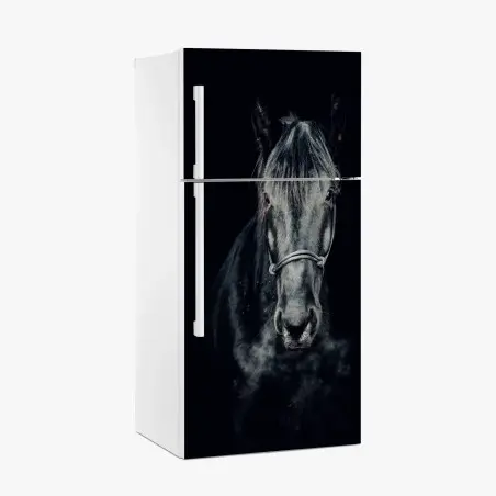Pegatina para frigorífico retrato majestuoso de un caballo negro – Pixers®