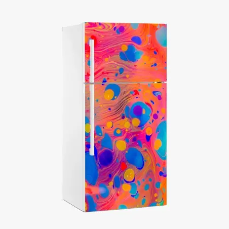 Pegatina para frigorífico arte de marmoleado otomano en colores brillantes – Pixers®