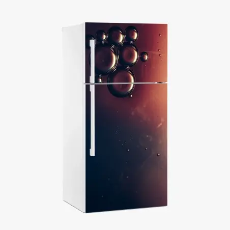 Pegatina para frigorífico composición de burbujas abstractas en tonos cálidos – Pixers®