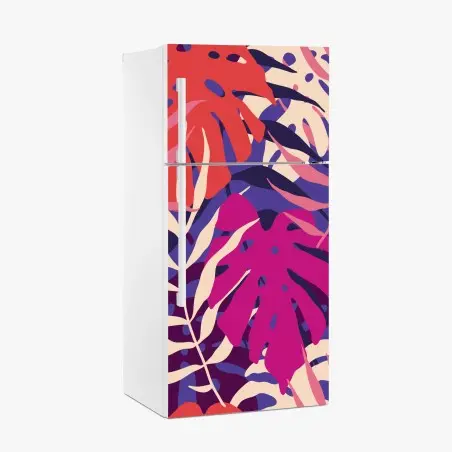 Pegatina para frigorífico hojas tropicales retro en tonos pastel – Pixers®