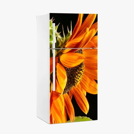 Pegatina para frigorífico girasol naranja en primer plano – Pixers®