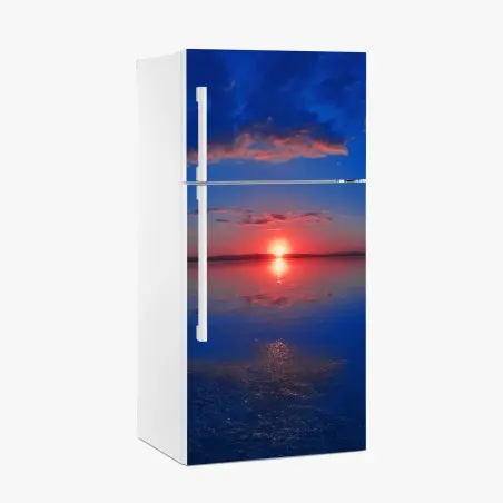 Pegatina para frigorífico puesta de sol sobre lago sereno – Pixers®