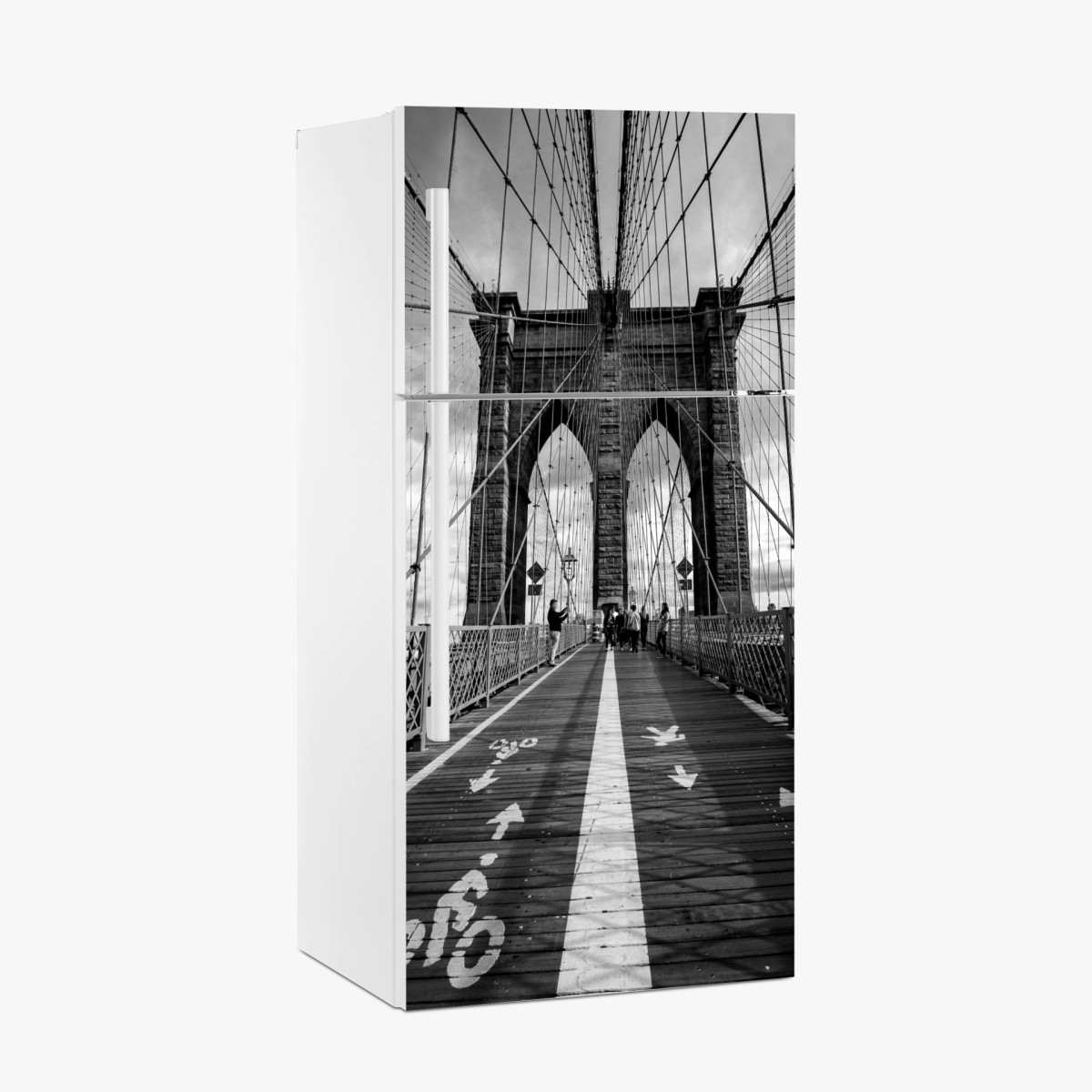 Pegatina para frigorífico perspectiva arquitectónica del puente de Brooklyn – Pixers®