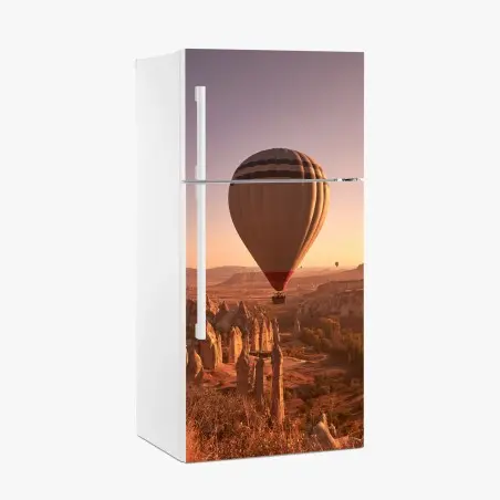 Pegatina para frigorífico amanecer en Cappadocia con globo aerostático – Pixers®