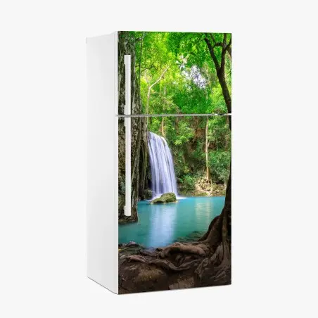 Pegatina para frigorífico oasis de cascada en Erawan, Kanchanaburi – Pixers®