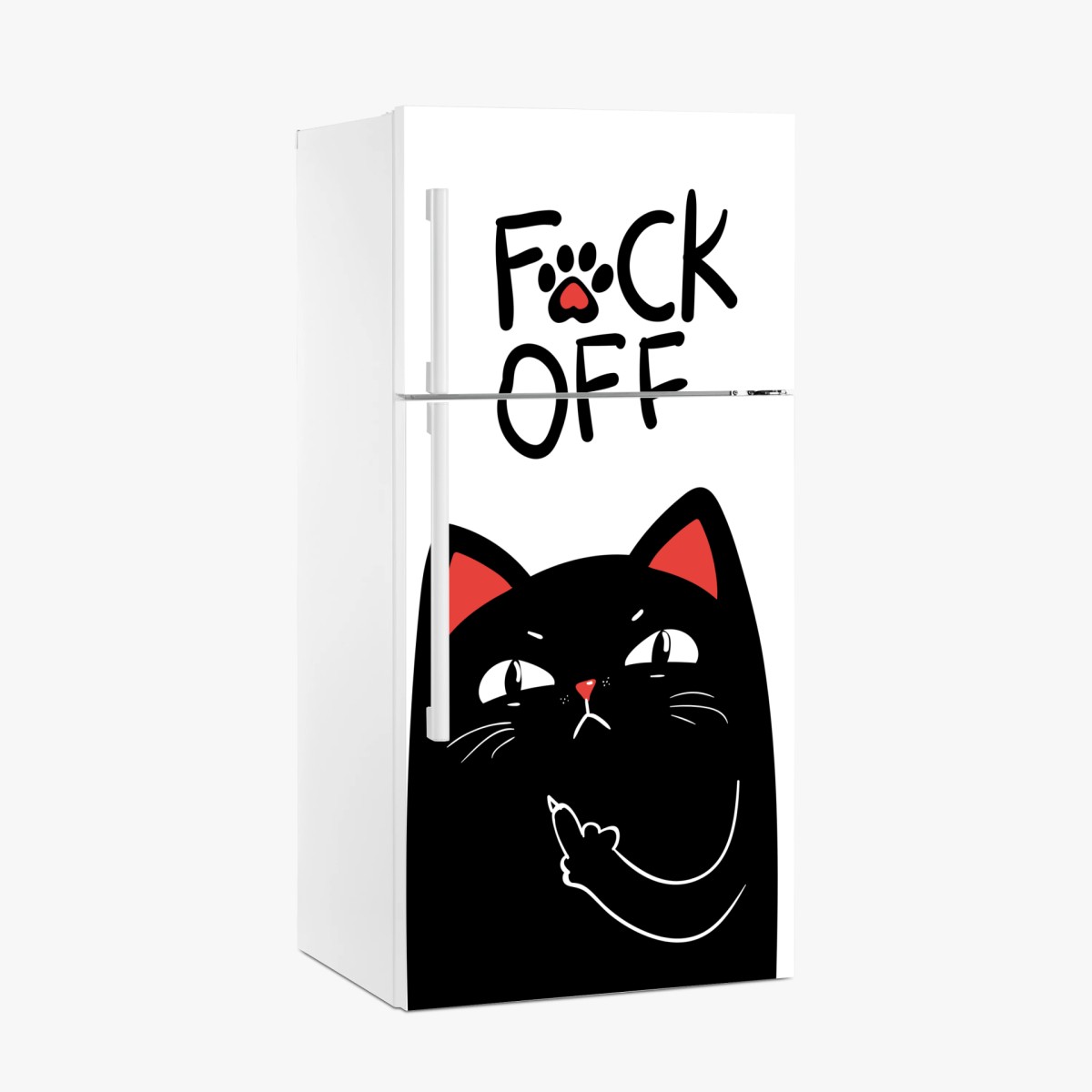 Pegatina para frigorífico gato negro irreverente con actitud – Pixers®