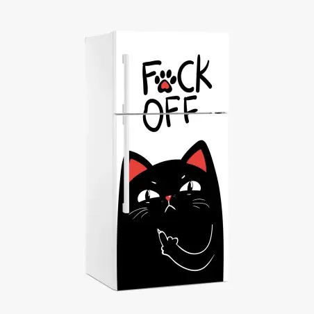 Pegatina para frigorífico gato negro irreverente con actitud – Pixers®