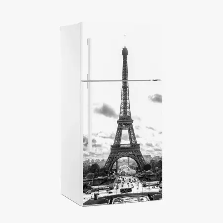 Pegatina para frigorífico Torre Eiffel en blanco y negro – Pixers®